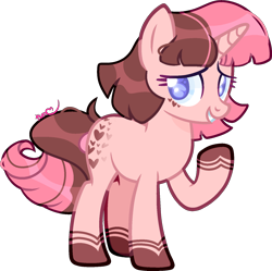 Size: 1568x1560 | Tagged: safe, artist:kurosawakuro, oc, oc:dark chocolate strawberry, pony, unicorn, base used, female, mare, simple background, solo, transparent background