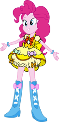 Size: 624x1280 | Tagged: safe, artist:mewtwo-ex, artist:mlgskittles, edit, pinkie pie, human, equestria girls, g4, my little pony equestria girls: legend of everfree, boots, clothes, dress, high heel boots, shoes, simple background, solo, transparent background, vector