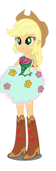 Size: 516x1549 | Tagged: safe, artist:mlgskittles, applejack, human, equestria girls, g4, my little pony equestria girls: legend of everfree, boots, clothes, cowboy boots, cowboy hat, dress, hat, high heel boots, shoes, simple background, solo, transparent background, vector