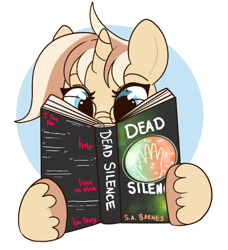 Size: 667x731 | Tagged: safe, artist:lulubell, oc, oc only, oc:lulubell, pony, unicorn, book, bust, dead silence, freckles, glasses, reading, solo
