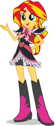 Size: 288x659 | Tagged: safe, artist:mlgskittles, sunset shimmer, human, equestria girls, g4, boots, clothes, dress, eqg promo pose set, high heel boots, shoes, simple background, solo, transparent background, vector