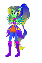 Size: 730x1095 | Tagged: safe, artist:mlgskittles, oc, oc only, oc:thunderbreeze, human, equestria girls, g4, boots, clothes, clothes swap, crystal guardian, high heel boots, jeans, pants, shoes, simple background, solo, transparent background, vector