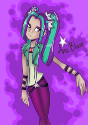 Size: 2059x2912 | Tagged: safe, artist:bast13, aria blaze, human, equestria girls, g4, 2014, female, gem, high res, siren gem, solo