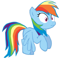 Size: 1280x1274 | Tagged: safe, artist:benpictures1, part of a set, rainbow dash, pegasus, pony, g4, power ponies (episode), cute, dashabetes, female, flying, inkscape, mare, shocked, simple background, solo, transparent background, vector