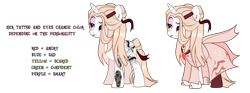 Size: 7037x2620 | Tagged: safe, artist:idkhesoff, oc, oc only, oc:anna (spirit), pony, unicorn, clothes, dress, ear piercing, earring, eyebrow piercing, eyeshadow, female, fingerless gloves, gem, gloves, jewelry, lip piercing, lipstick, makeup, mare, piercing, simple background, skirt, socks, solo, stockings, tattoo, thigh highs, transparent background