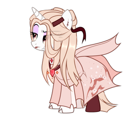 Size: 2888x2620 | Tagged: safe, artist:idkhesoff, derpibooru exclusive, oc, oc only, oc:anna (spirit), pony, unicorn, clothes, dress, ear piercing, earring, eyebrow piercing, eyeshadow, female, fingerless gloves, gem, gloves, high res, jewelry, lip piercing, lipstick, makeup, mare, piercing, simple background, skirt, socks, solo, stockings, tattoo, thigh highs, transparent background