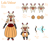 Size: 3000x2500 | Tagged: safe, artist:ezralight, oc, oc only, oc:lulu velour, deer, reindeer, anthro, high res, reference sheet, shortstack, simple background, solo, white background