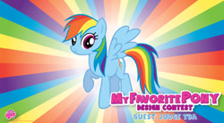 Size: 514x283 | Tagged: safe, rainbow dash, pegasus, pony, g4, 2012, contest, my little pony logo, solo, welovefine