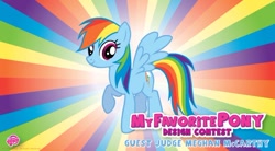 Size: 514x283 | Tagged: safe, rainbow dash, pegasus, pony, g4, 2012, contest, meghan mccarthy, my little pony logo, solo, welovefine