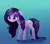 Size: 1980x1752 | Tagged: safe, artist:dusthiel, izzy moonbow, pony, unicorn, g5, female, floppy ears, goth, goth izzy, gradient background, mare, solo, tongue out, unshorn fetlocks