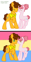 Size: 471x926 | Tagged: safe, artist:hate-love12, cheese sandwich, pinkie pie, pony, base used, cheesepie, female, male, pride flag, shipping, simple background, straight, transparent background