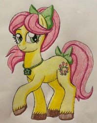 Size: 2408x3044 | Tagged: safe, artist:bozzerkazooers, posey bloom, earth pony, pony, g5, my little pony: tell your tale, female, mare, simple background, solo, traditional art, white background