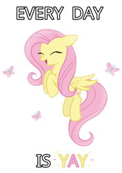 Size: 2100x2970 | Tagged: safe, artist:candy meow, fluttershy, butterfly, pegasus, pony, g4, cute, female, floppy ears, flutteryay, happy, high res, mare, open mouth, shyabetes, simple background, solo, white background, yay