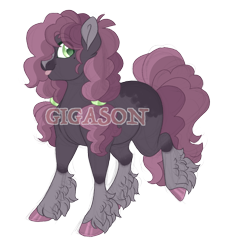 Size: 2097x2300 | Tagged: safe, artist:gigason, oc, oc only, oc:scoria pie, earth pony, pony, female, magical lesbian spawn, mare, obtrusive watermark, offspring, parent:cheerilee, parent:marble pie, simple background, solo, tongue out, transparent background, watermark