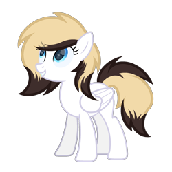 Size: 1800x1800 | Tagged: safe, artist:ponkus, oc, oc only, oc:krystal hearts, pegasus, pony, female, folded wings, full body, grin, hooves, mare, pegasus oc, show accurate, simple background, smiling, solo, standing, tail, transparent background, two toned mane, two toned tail, wings