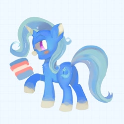 Size: 2048x2048 | Tagged: safe, artist:bug-roux, trixie, pony, unicorn, g4, butt, flag, high res, horn, plot, pride, pride flag, raised hoof, solo, trans trixie, transgender, transgender pride flag