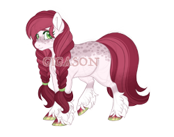 Size: 2900x2300 | Tagged: safe, artist:gigason, oc, oc:dragonfruit, earth pony, pony, female, high res, magical lesbian spawn, mare, obtrusive watermark, offspring, parent:cherry jubilee, parent:nurse redheart, parents:cherryheart, simple background, solo, transparent background, unshorn fetlocks, watermark