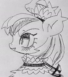 Size: 1820x2048 | Tagged: safe, artist:10uhh, oc, oc only, pony, bust, doodle, female, mare, monochrome, profile, solo, traditional art
