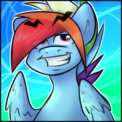 Size: 5000x5000 | Tagged: safe, artist:sadfloorlamp, rainbow dash, pegasus, pony, g4, colt, fanart, foal, hair over one eye, icon, male, rainbow blitz, rule 63, solo, stallion