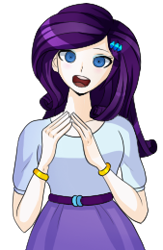 Size: 169x260 | Tagged: safe, artist:bast13, rarity, human, g4, danganronpa, female, humanized, open mouth, simple background, small resolution, solo, transparent background