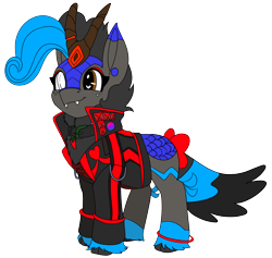 Size: 2432x2304 | Tagged: safe, artist:brainiac, oc, oc only, oc:heccin pepperino, kirin, cyberpunk, female, high res, mare, simple background, solo, transparent background