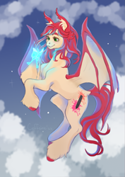 Size: 1273x1800 | Tagged: safe, artist:omesore, oc, oc:airi, bat pony, original species, cute, solo