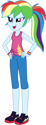 Size: 1024x2769 | Tagged: safe, artist:emeraldblast63, rainbow dash, human, equestria girls, g4, my little pony equestria girls: better together, street chic, clothes, female, open mouth, shoes, simple background, sleeveless, solo, transparent background