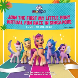 Size: 1080x1080 | Tagged: safe, hitch trailblazer, izzy moonbow, pipp petals, sunny starscout, zipp storm, earth pony, pegasus, pony, unicorn, g5, female, male, mane five, mare, singapore, stallion