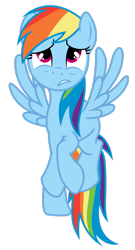 Size: 657x1215 | Tagged: dead source, safe, artist:baleyreeves, rainbow dash, pegasus, pony, g4, spike at your service, cute, dashabetes, female, nervous, scared, simple background, solo, transparent background, vector