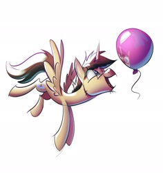 Size: 1931x2048 | Tagged: safe, artist:brdte, oc, pony, balloon, glasses, happy birthday, horn, male, simple background, solo, stallion, white background