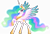 Size: 11574x7836 | Tagged: safe, artist:negatif22, princess celestia, alicorn, pony, g4, absurd resolution, colored wings, ethereal mane, female, hoof shoes, jewelry, mare, regalia, simple background, solo, spread wings, transparent background, vector, wings