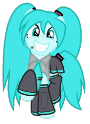Size: 338x464 | Tagged: safe, artist:pagiepoppie12345, earth pony, pony, anime, clothes, crossover, cute, female, hatsune miku, mare, necktie, pigtails, ponified, simple background, skirt, smiling, transparent background, vocaloid, wings