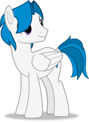 Size: 3014x4134 | Tagged: safe, artist:frownfactory, oc, oc:stratagem, pegasus, pony, blue mane, blue tail, male, pegasus oc, simple background, solo, stallion, tail, tail wrap, transparent background, vector, wings