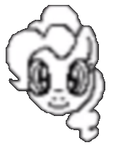 Size: 167x205 | Tagged: safe, artist:doublewbrothers, pinkie pie, earth pony, pony, g4, black and white, bust, female, grayscale, mare, monochrome, simple background, smiling, transparent background, youtube link