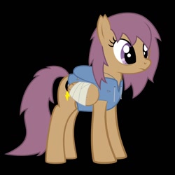 Size: 1280x1280 | Tagged: safe, artist:bronydanceparty, scootaloo, oc, oc:absentia, pegasus, pony, fanfic:pegasus device, g4, bandage, black background, clothes, desaturated, female, hoodie, mare, older, older scootaloo, simple background, solo, wings