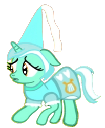 Size: 720x878 | Tagged: safe, alternate version, artist:darlycatmake, lyra heartstrings, pony, unicorn, g4, clothes, concerned, cosplay, costume, cute, damsel in distress, distressed, dress, dressup, female, hat, hennin, lyrabetes, mare, princess, princess lyra heartstrings, sad, scared, simple background, solo, transparent background, worried, wtf face