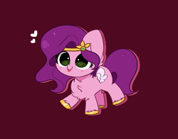 Size: 4488x3519 | Tagged: safe, artist:kittyrosie, pipp petals, pegasus, pony, g5, :p, adorapipp, blush lines, blushing, chest fluff, chibi, cute, ear fluff, female, mare, pipp is short, solo, tongue out, unshorn fetlocks