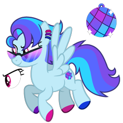 Size: 1500x1500 | Tagged: safe, artist:pegasski, artist:strawberry-spritz, oc, oc only, pegasus, pony, g4, base used, female, magical lesbian spawn, mare, offspring, parent:rainbow dash, parent:vinyl scratch, parents:vinyldash, simple background, solo, sunglasses, transparent background