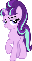 Size: 2639x5001 | Tagged: safe, artist:cezaryy, starlight glimmer, pony, unicorn, g4, .svg available, female, full body, grin, high res, hooves, horn, lidded eyes, mare, raised hoof, s5 starlight, simple background, smiling, solo, standing, transparent background, vector