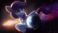 Size: 1920x1080 | Tagged: safe, artist:hierozaki, oc, oc only, oc:sierra nightingale, pegasus, pony, macro, pony bigger than a planet, solo, space