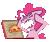 Size: 1200x1013 | Tagged: safe, artist:threetwotwo32232, pinkie pie, earth pony, pony, g4, animated, box, chest fluff, concentrating, female, food, gif, head in hooves, mare, meat, meme, open mouth, pepperoni, pepperoni pizza, pizza, ponified meme, simple background, solo, thick eyebrows, transparent background, vein