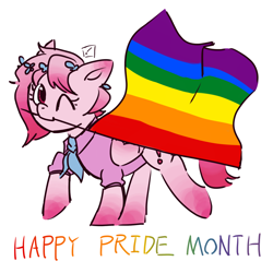 Size: 1280x1280 | Tagged: safe, artist:metaruscarlet, oc, oc only, oc:metaru scarlet, pegasus, pony, clothes, female, happy pride month, pride, pride month, simple background, solo, white background