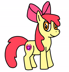 Size: 2988x3086 | Tagged: safe, artist:art-of-gameland, apple bloom, earth pony, pony, g4, female, filly, foal, high res, simple background, solo, the cmc's cutie marks, white background
