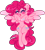 Size: 1773x1960 | Tagged: safe, artist:cutiesparke, pinkie pie, pegasus, semi-anthro, g4, arm hooves, belly button, blushing, both cutie marks, chest fluff, ear fluff, eyes closed, female, flying, hoof heart, hooves to the chest, lightly watermarked, open mouth, pegasus pinkie pie, race swap, shiny hooves, shiny mane, simple background, smiling, solo, spread wings, transparent background, watermark, wings