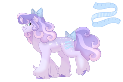 Size: 1280x854 | Tagged: safe, artist:itstechtock, oc, oc:satin lace, pony, unicorn, bow, female, hair bow, mare, simple background, solo, tail, tail bow, transparent background