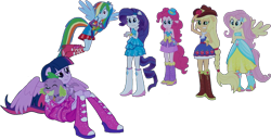 Size: 1484x761 | Tagged: safe, edit, edited screencap, editor:pascalmulokozi2, screencap, applejack, fluttershy, pinkie pie, rainbow dash, rarity, spike, twilight sparkle, dog, human, equestria girls, g4, my little pony equestria girls, background removed, fall formal outfits, humane five, humane six, ponied up, simple background, spike the dog, transparent background, twilight sparkle (alicorn)