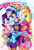 Size: 706x1024 | Tagged: safe, artist:marco albiero, artist:marcoalbiero, color edit, edit, editor:diameltzowo, applejack, fluttershy, pinkie pie, rainbow dash, rarity, twilight sparkle, alicorn, human, equestria girls, g4, anime, anime style, dark skin, horn, humane five, humane six, light skin, my little pony logo, skin color edit, twilight sparkle (alicorn), wings