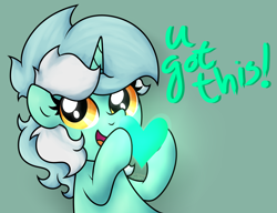 Size: 2215x1705 | Tagged: safe, artist:background basset, lyra heartstrings, pony, unicorn, g4, cute, happy, heart, lyrabetes, open mouth, open smile, positive message, positive ponies, simple background, smiling, solo, text