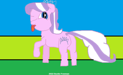 Size: 1128x684 | Tagged: safe, artist:coltfan97, diamond tiara, earth pony, pony, g4, 1000 hours in ms paint, butt, diamond buttiara, looking at you, looking back, one eye closed, plot, wink, winking at you