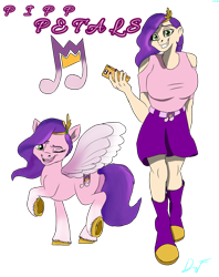 Size: 2248x2840 | Tagged: safe, artist:holdenwolfart, pipp petals, human, pegasus, pony, g5, butt, female, high res, humanized, plot, self paradox, self ponidox, simple background, smiling, transparent background